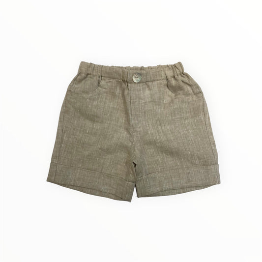 Bermuda elegante baby in lino tortora