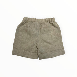 Bermuda elegante baby in lino tortora