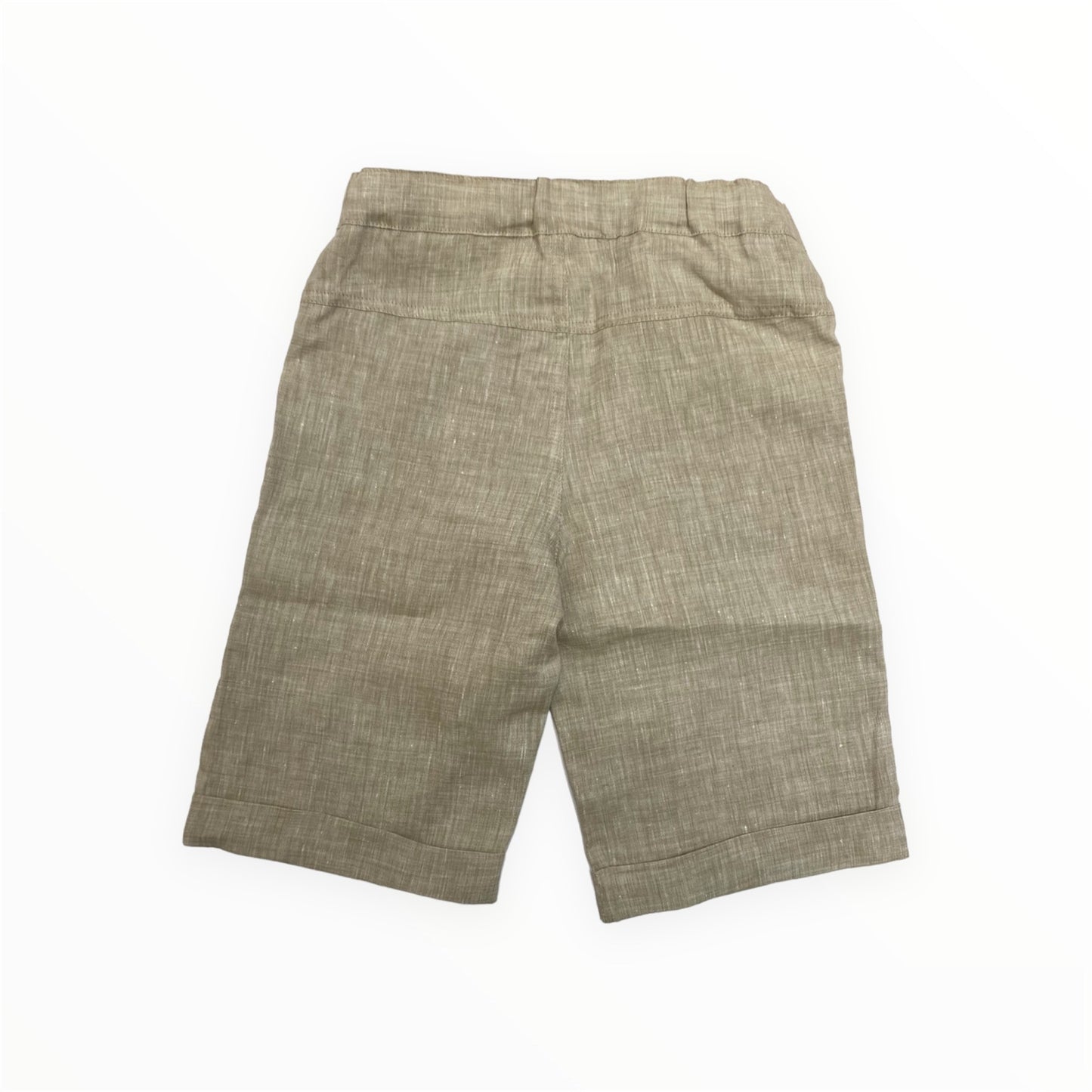 Elegant dove gray linen Bermuda shorts