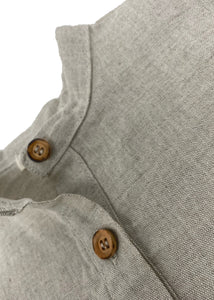 Camicia coreana manica lunga, lino-cotone