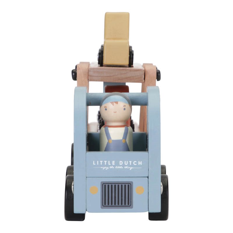 Camion con macchinine in legno