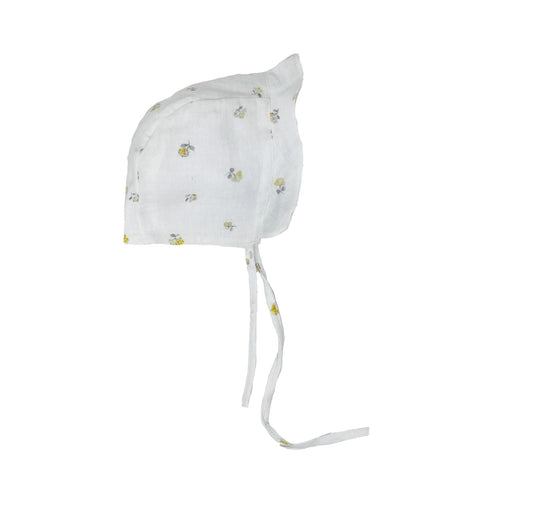 Baby hat with little flowers in cotton