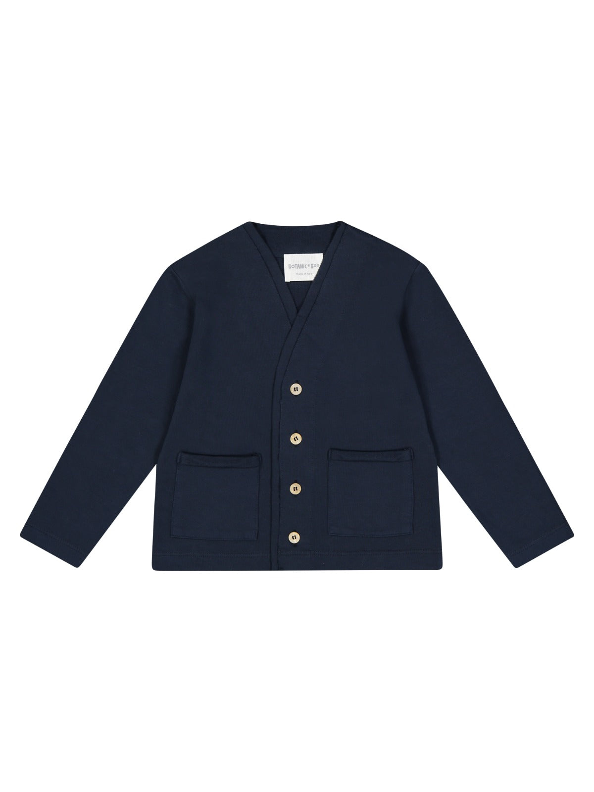 Cardigan bleu en coton bio