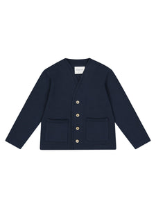 Cardigan blu cotone bio
