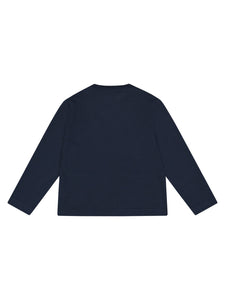 Cardigan blu cotone bio