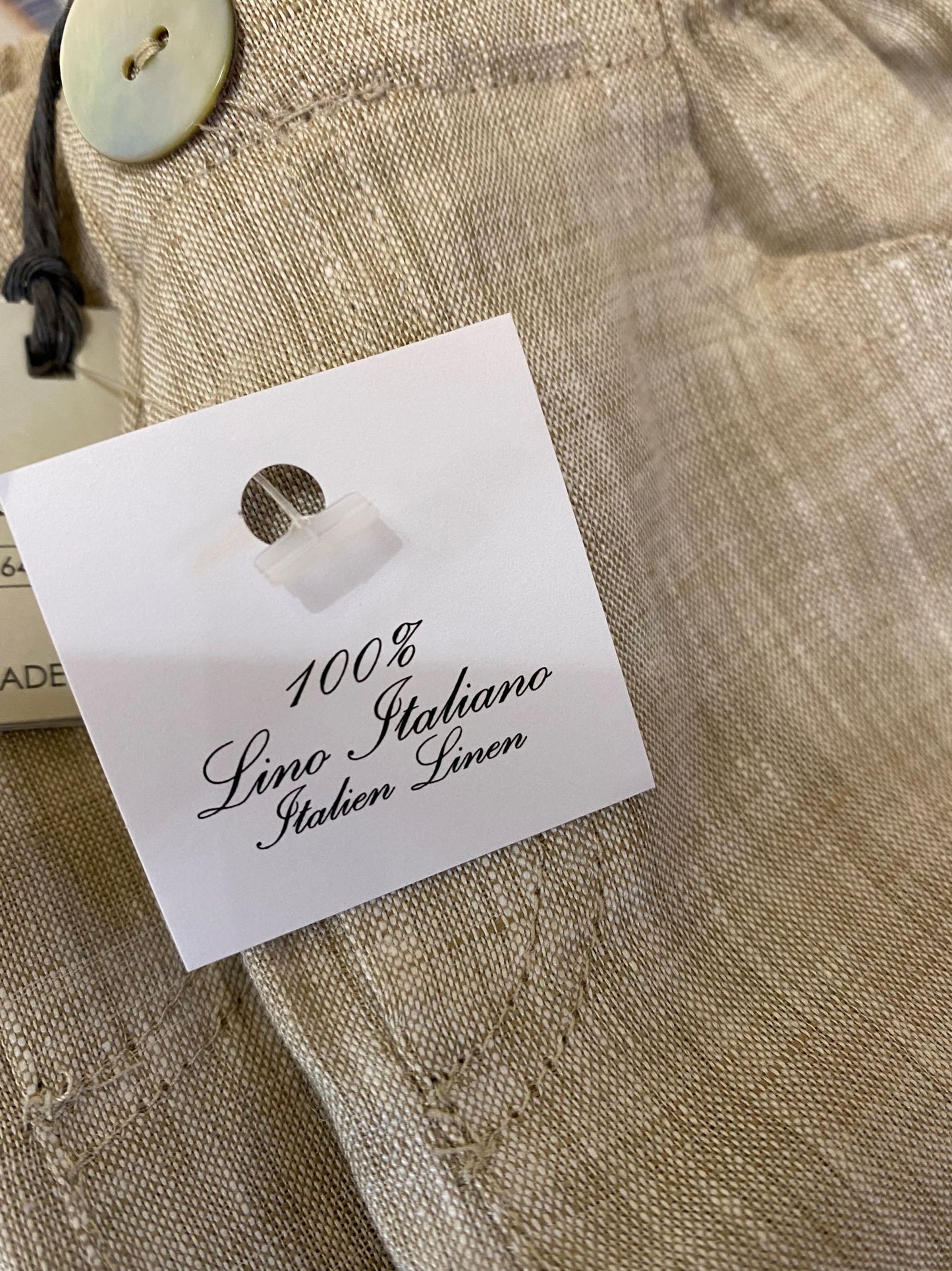 Bermuda elegante baby in lino tortora