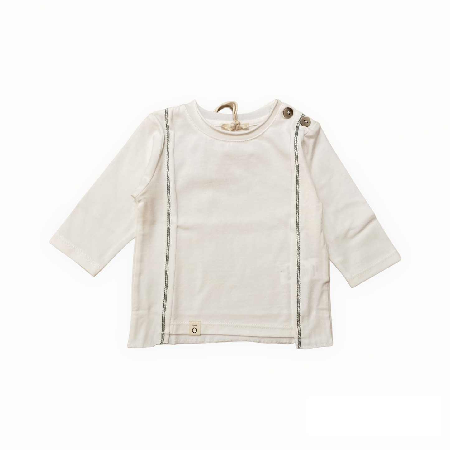 Cream t-shirt with contrasting stitching, organic cotton