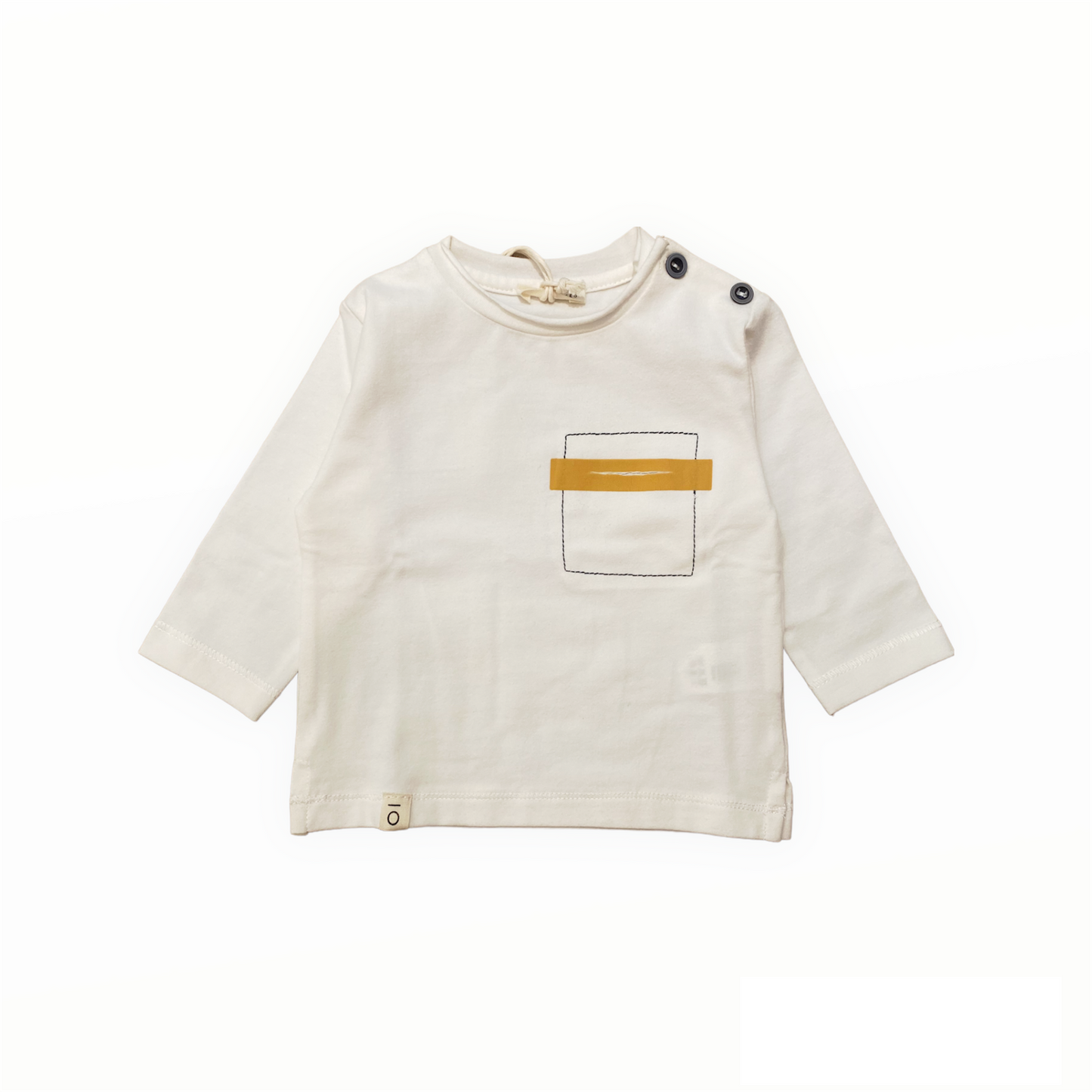T-shirt manches longues avec fausse poche contrastée, coton biologique