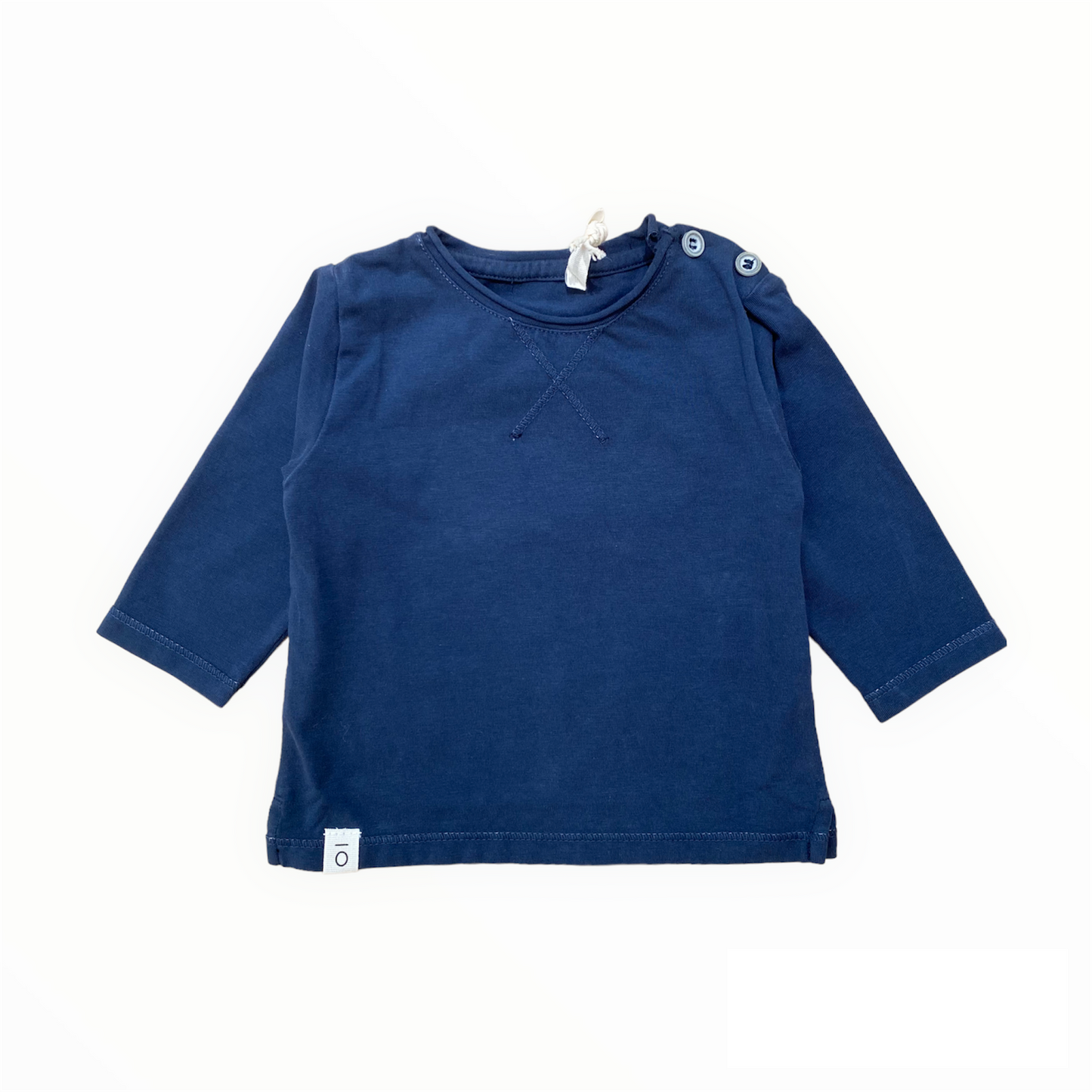 Maglietta a maniche lunghe blu, cotone bio