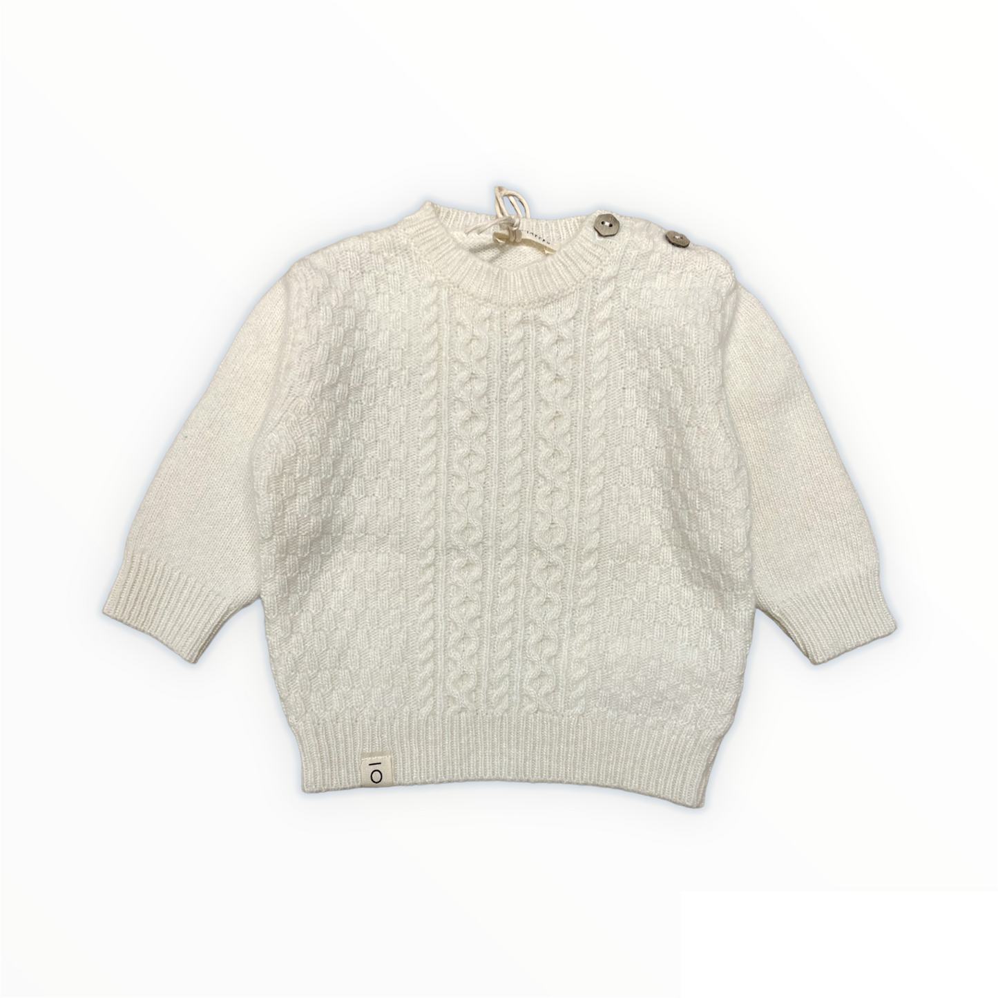 Maglione tricot panna, lana e cashmere