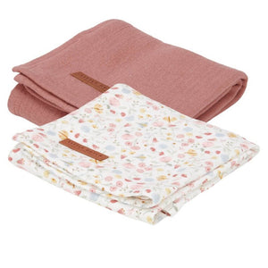 mussolina rosa e fiori little dutch