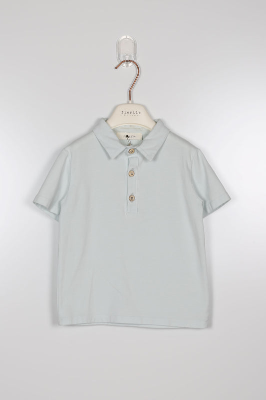 Light blue short sleeve polo shirt