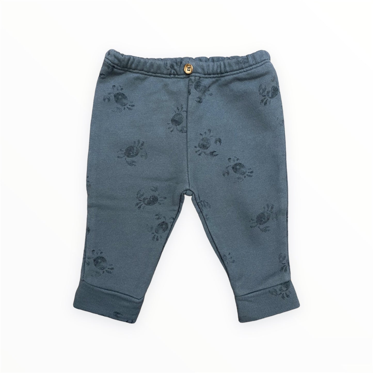 Baby trousers with crab print, organic cotton